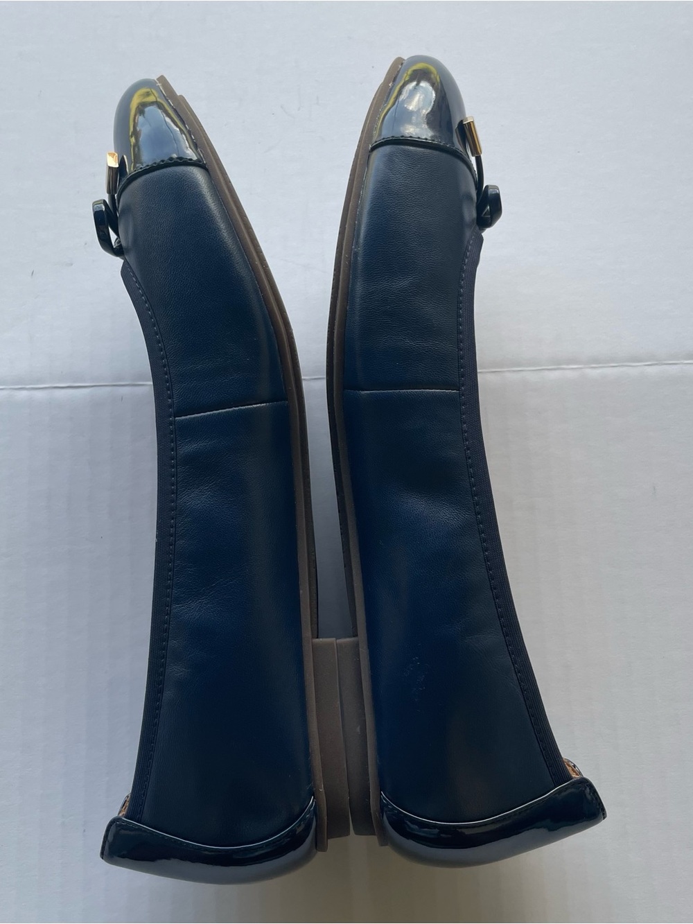 Vionic Minna Navy Blue Patent Cap Toe Ballet Flats Size 10 - Picture 4 of 7